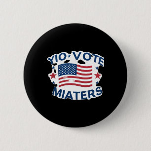 Bóton Redondo 5.08cm O Voto Patriótico S Design Com Bandeira Americana