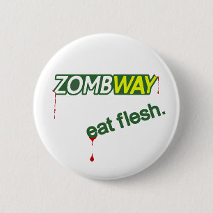 Bóton Redondo 5.08cm O zombi Zombway come o botão de Pinback da carne