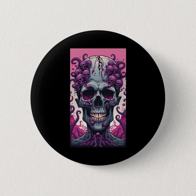 Bóton Redondo 5.08cm O Zombie Tem Cérebro Cobrando Sua Cabeça (Frente)