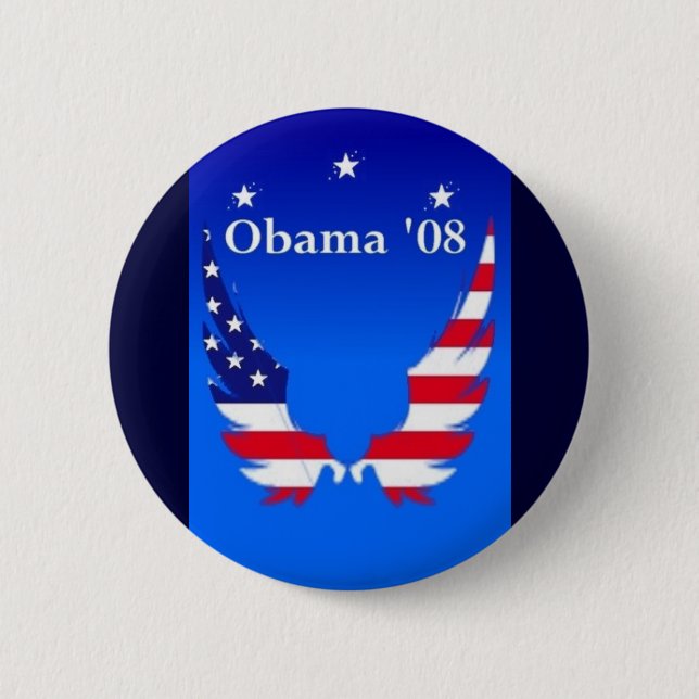 Bóton Redondo 5.08cm Obama '08 (Frente)