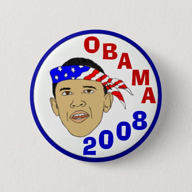 BÓTON REDONDO 5.08CM OBAMA 2008 (Frente)