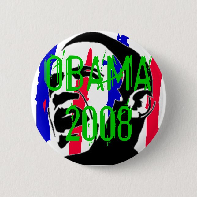 Bóton Redondo 5.08cm Obama 2008 (Frente)