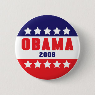 Bóton Redondo 5.08cm Obama 2008 estrelas & bares do botão 61017