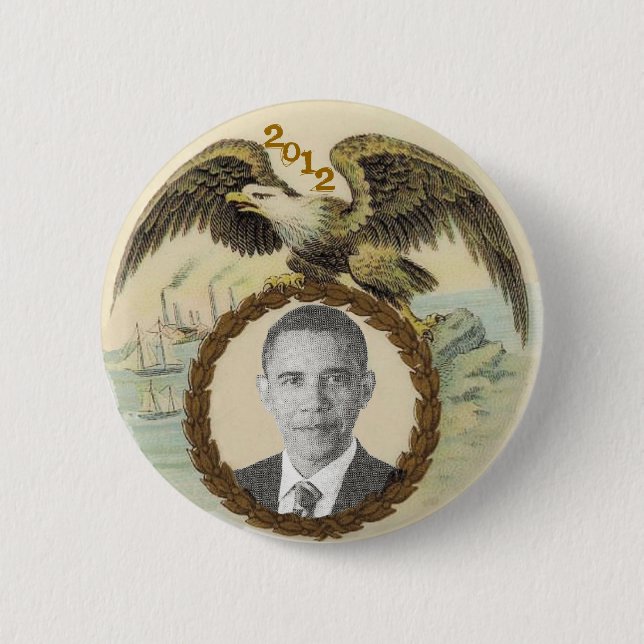 Bóton Redondo 5.08cm Obama 2012 (Frente)