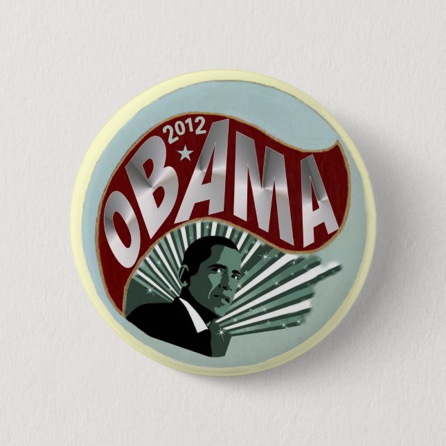 Bóton Redondo 5.08cm Obama 2012 (Frente)