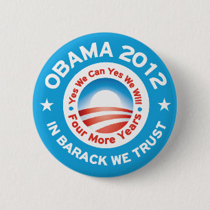 Bóton Redondo 5.08cm Obama 2012 - Em Barack nós confiamos
