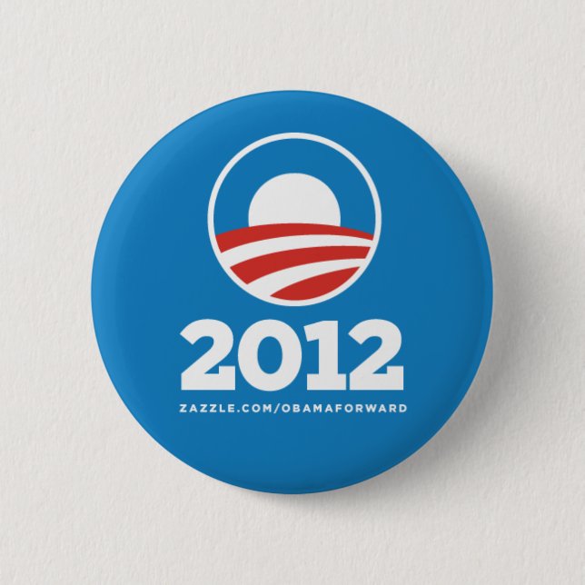 Bóton Redondo 5.08cm Obama "2012" Pin do botão (Frente)