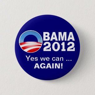 Bóton Redondo 5.08cm Obama 2012 - Sim nós podemos… Outra vez! Botão
