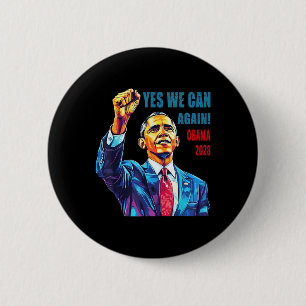 Bóton Redondo 5.08cm Obama 2028 Sim Podemos Novamente Obama 48º Preside