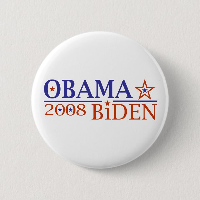 Bóton Redondo 5.08cm Obama Biden 08 (Frente)