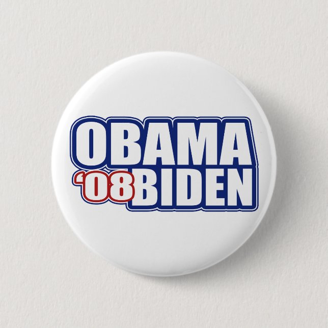 Bóton Redondo 5.08cm Obama Biden '08 botões (Frente)