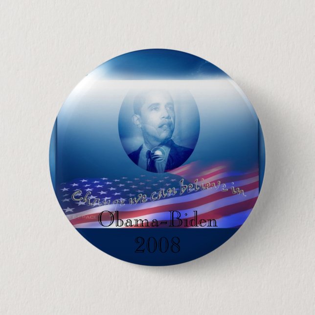 Bóton Redondo 5.08cm Obama-Biden 2008 (Frente)