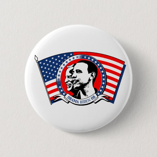 Bóton Redondo 5.08cm Obama Biden 2008 (Frente)