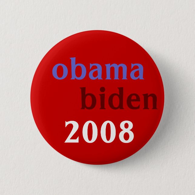Bóton Redondo 5.08cm Obama Biden 2008 (Frente)