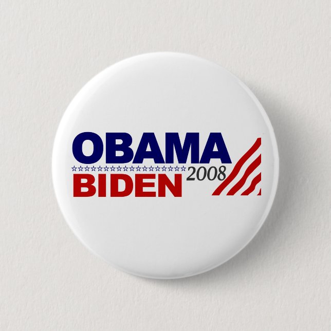Bóton Redondo 5.08cm Obama Biden 2008 (Frente)