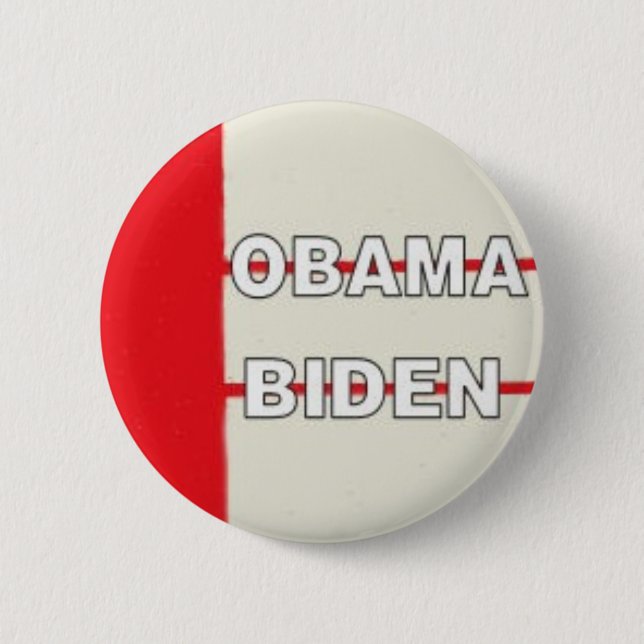 Bóton Redondo 5.08cm Obama Biden Redline o botão (Frente)