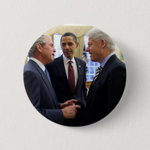 Bóton Redondo 5.08cm Obama Bush e Clinton