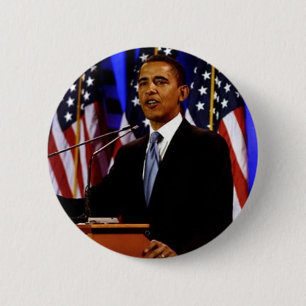 Bóton Redondo 5.08cm Obama-Com bandeiras