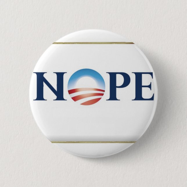 Bóton Redondo 5.08cm Obama Nope (Frente)