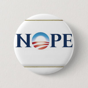 Bóton Redondo 5.08cm Obama Nope