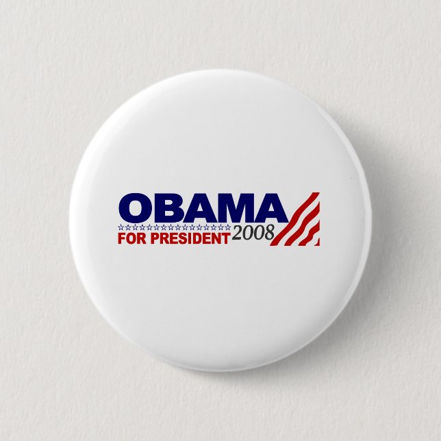 Bóton Redondo 5.08cm Obama para o presidente 2008 (Frente)