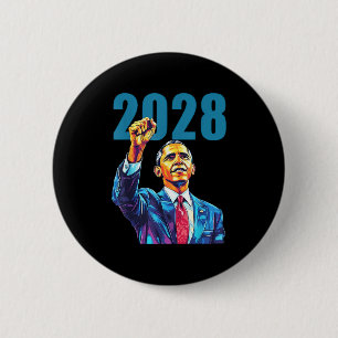 Bóton Redondo 5.08cm Obama Para O Presidente 2028 Obama 48.º Presidente