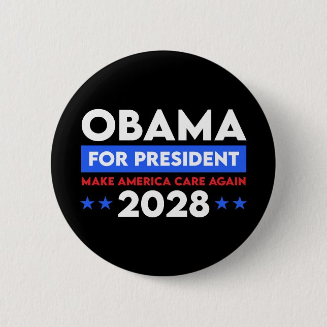 Bóton Redondo 5.08cm Obama Para O Presidente 2028 Torne A América Mais  (Frente)