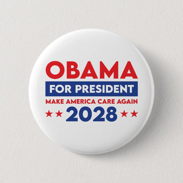 Bóton Redondo 5.08cm Obama Para O Presidente 2028 Torne A América Mais  (Frente)