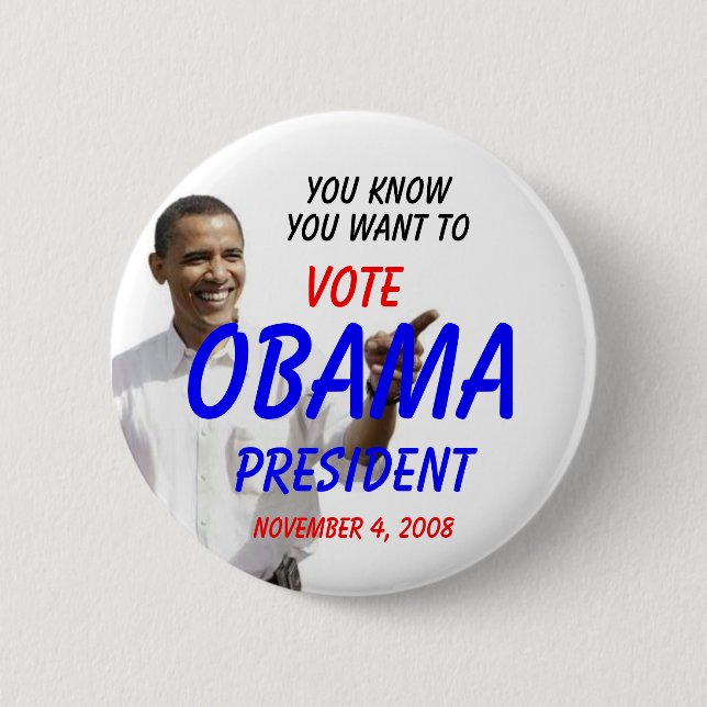 BÓTON REDONDO 5.08CM OBAMA QUE VOCÊ CONHECE QUE VOCÊ QUER A (Frente)