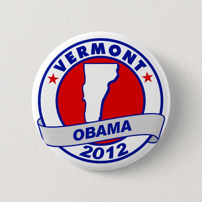 Bóton Redondo 5.08cm Obama - vermont (Frente)