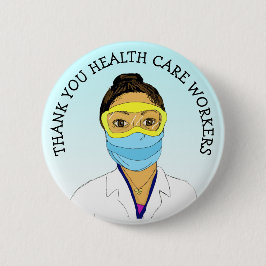Bóton Redondo 5.08cm Obrigado aos profissionais de saúde