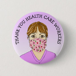 Bóton Redondo 5.08cm Obrigado aos profissionais de saúde