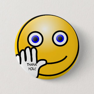 Bóton Redondo 5.08cm Obrigado de ondulação do emoticon você!