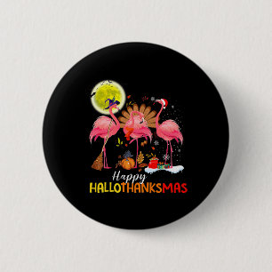 Bóton Redondo 5.08cm Obrigado Feliz de Halloween do Flamingo Flamingo H