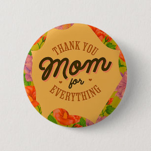 Bóton Redondo 5.08cm Obrigado Mãe por Tudo Saudação Dia de as mães