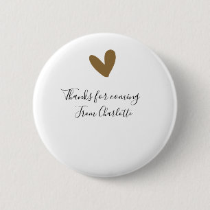 Bóton Redondo 5.08cm obrigado por vir adicionar nome mensagem de texto 