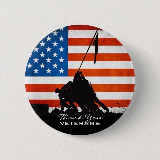 Bóton Redondo 5.08cm Obrigado Veteranos (Frente)