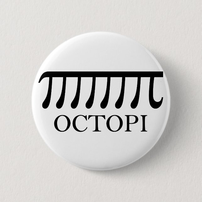Bóton Redondo 5.08cm Octopi - Engraçado Pi Octopus Math (Frente)