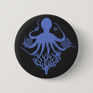 Bóton Redondo 5.08cm Octopus (fundo escuro)