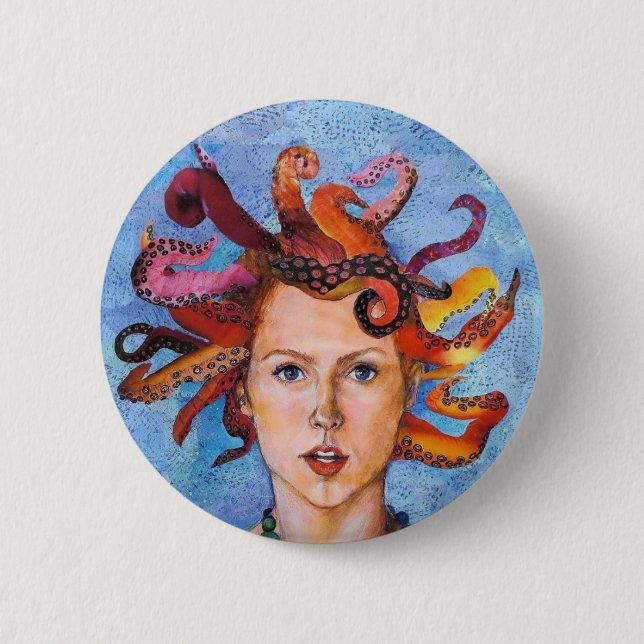 Bóton Redondo 5.08cm Octupi minha mente (Frente)