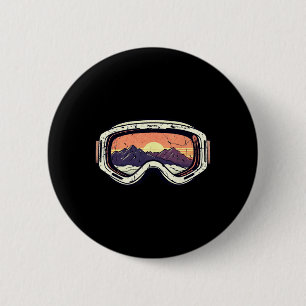 Bóton Redondo 5.08cm Óculos de Esqui e Snowboard Retro 80s Pôr do Sol M