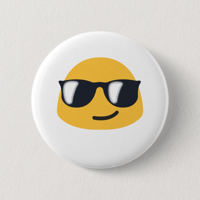 Bóton Redondo 5.08cm Óculos de sol Emoji (Frente)