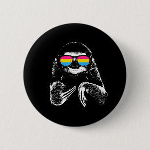 Bóton Redondo 5.08cm Óculos de sol Pansexual da bandeira da preguiça