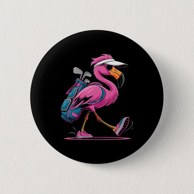 Bóton Redondo 5.08cm Óculos de Sol Ping Flamingo Golfe Mulher Senhoras  (Frente)