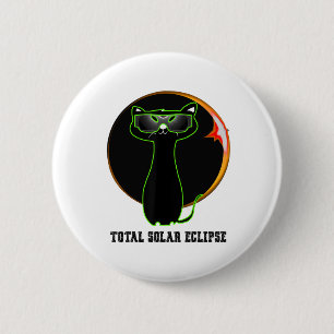 Bóton Redondo 5.08cm Óculos Eclipse Solares de Vestida de Gato Ecli Sol