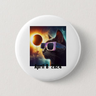 Bóton Redondo 5.08cm Óculos Solares de Vestida de Gatos Eclipse Pop Col
