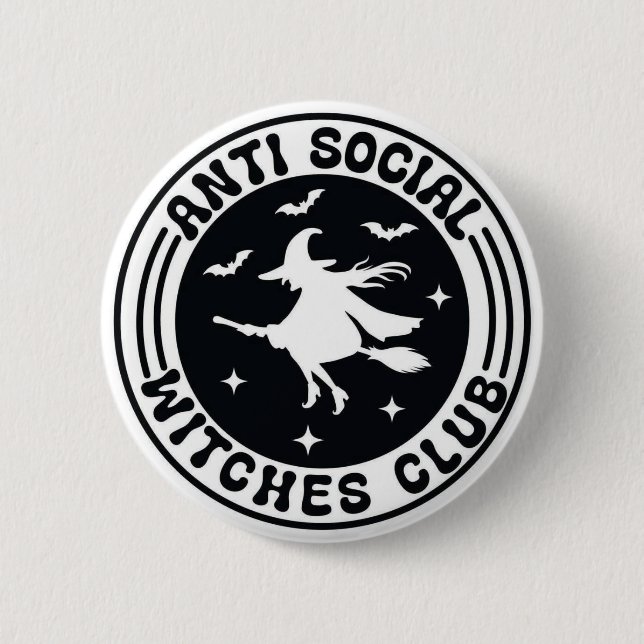 Bóton Redondo 5.08cm Official Anti-Social Witches Club Badge (Frente)