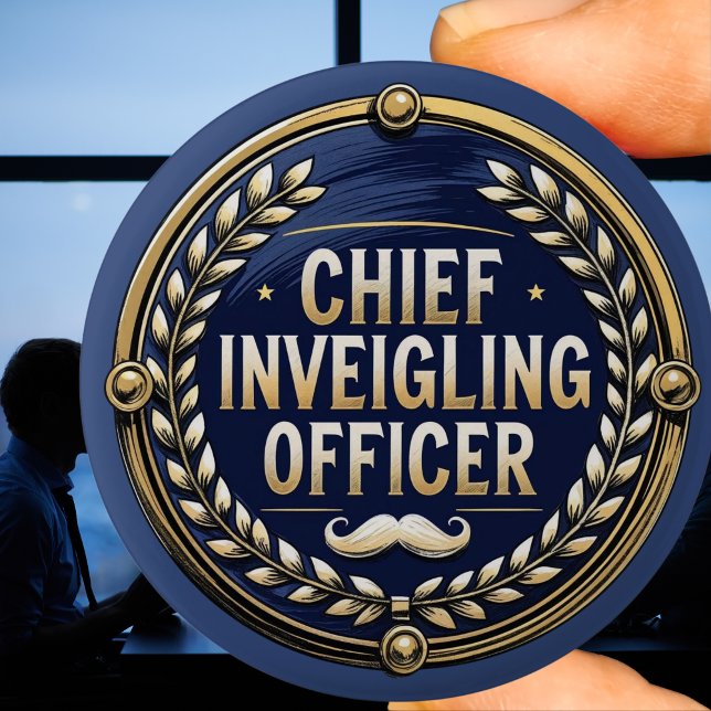 Bóton Redondo 5.08cm Oficial Chefe de Persuasão Palavra Divertida Intel (Criador carregado)