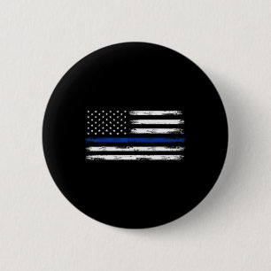 Bóton Redondo 5.08cm Oficial de Polícia EUA Bandeira Americana Linha Az