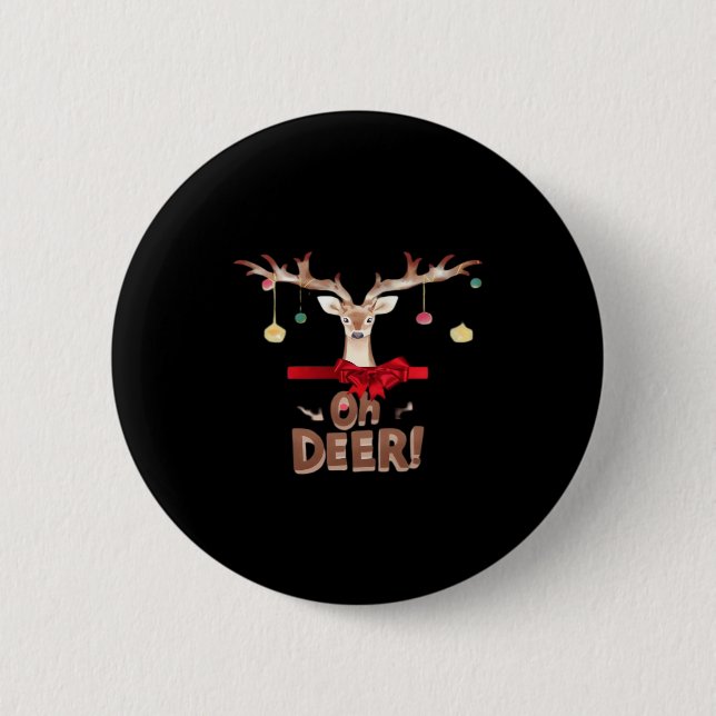Bóton Redondo 5.08cm Oh Deer Clássico Charme  (Frente)